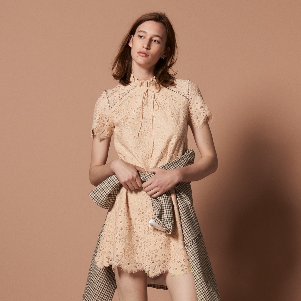 Sandro short lace mini dress size 38